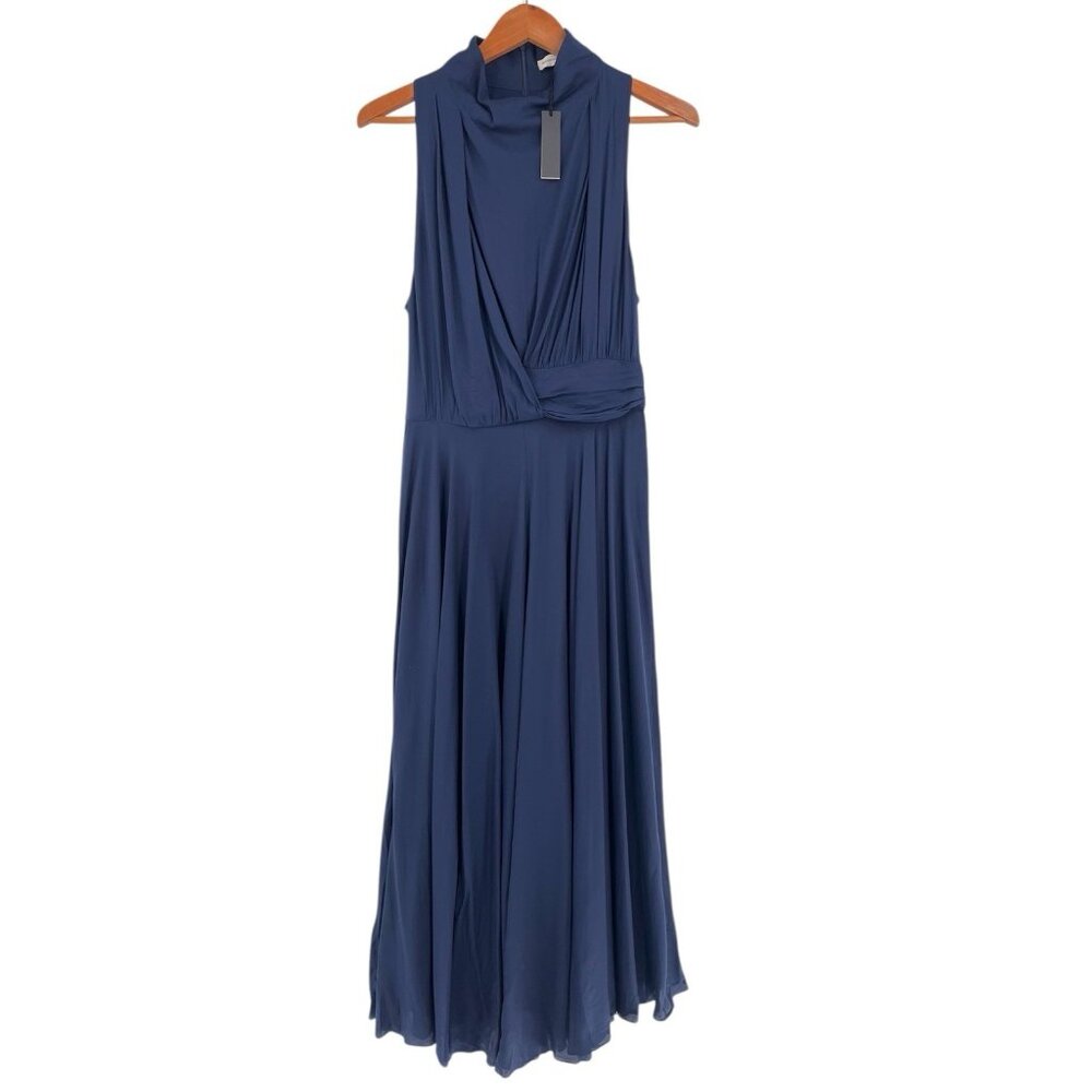BANANA REPUBLIC Women's Navy Sleeveless Stretch Crepe Maxi Dress NWT 14 - Picture 2 of 10
